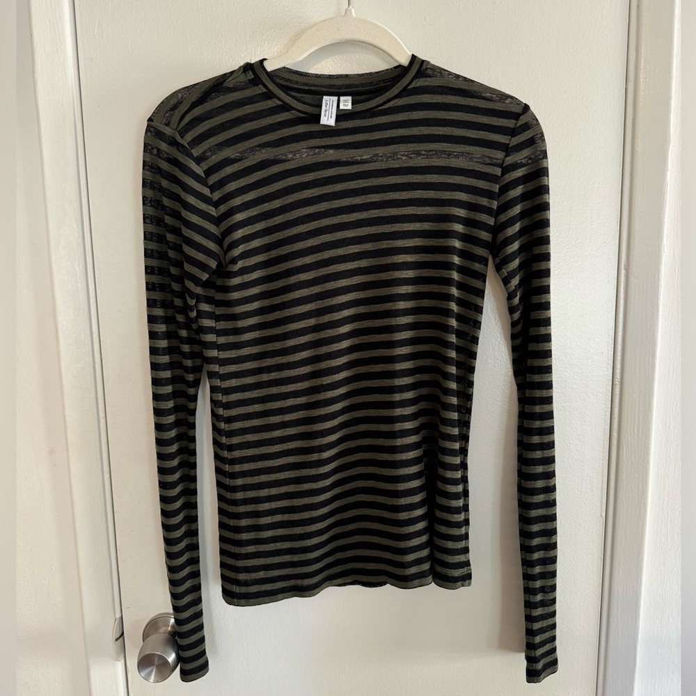 & Other Stories Black and Green long sleeve top